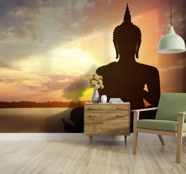 Buda figura nebo tapeta stenski poslikava buddha - TenStickers