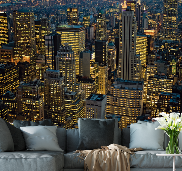 City skyline night fototapeta new york - TenStickers