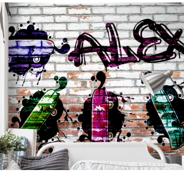 Colorful skateboards design in fototapeti z grafiti - TenStickers