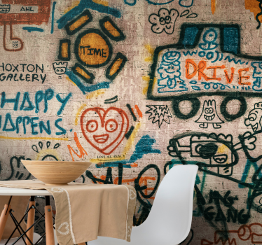 Colorful street art fototapete s graffiti motivi - TenStickers
