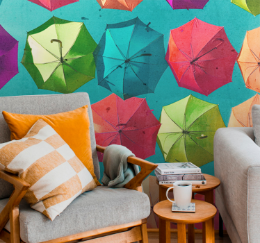 Colorful umbrella design fototapete z graffiti motivi - TenStickers