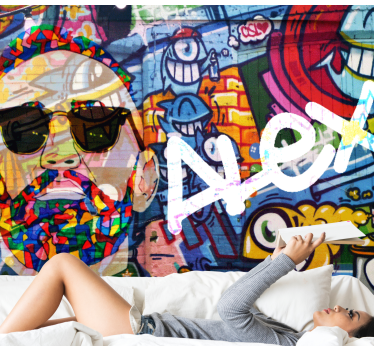 Colorful urban portrait fototapete z graffiti motivi - TenStickers