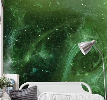 Cosmic green swirl vesoljski fototapeti - TenStickers
