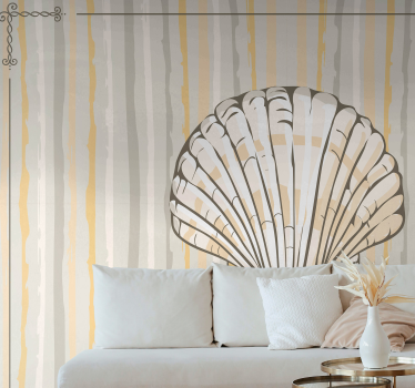 Seashell floral design vintageska fototapeta - TenStickers