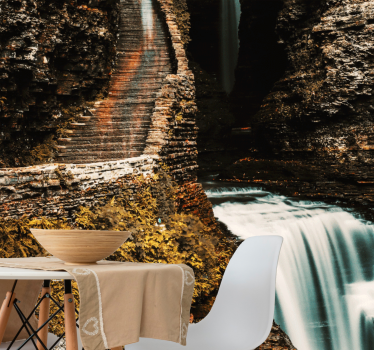 Flowing waterfall view stenske poslikave - TenStickers