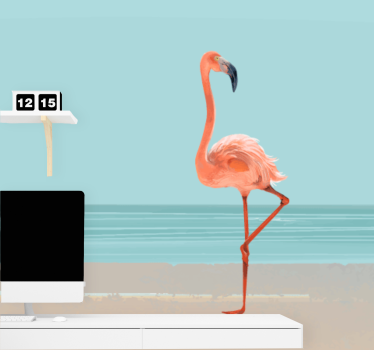 Fototapete z morjem flamingo ob obali - TenStickers