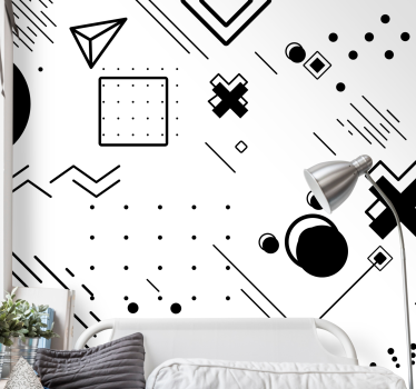 Geometrijsko moderno umetniško slikanje fototapeta - TenStickers