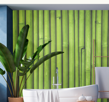 Green bamboo stalks fototapeta s bambusom - TenStickers