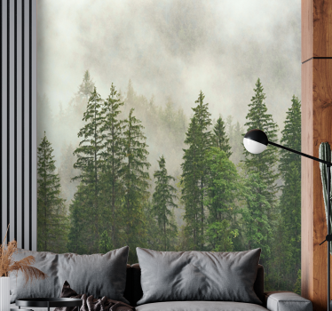 Hazy woodland view fototapeta gozd - TenStickers
