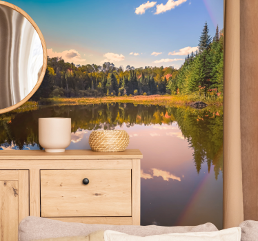 Jezero ob dnevni svetlobi pokrajinskih fototapete - TenStickers