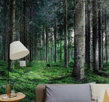 Lush forest path fototapete narava - TenStickers
