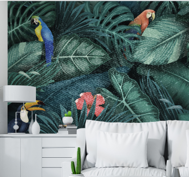 Lush tropical paradise tapeta džungle - TenStickers