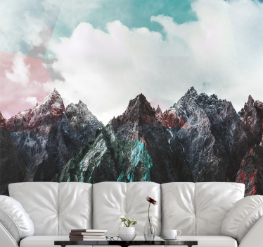 Majestic mountain summits fototapeta z gorami - TenStickers