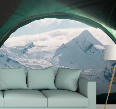 Majestic snow peaks fototapeta z gorami - TenStickers