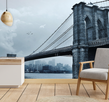 Manhattan bridge zimski new york stenske tapete - TenStickers