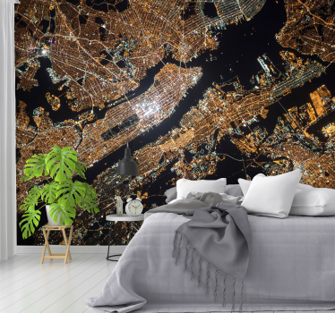 Manhattan ob ptičje perspektivi stenski mural new york - TenStickers