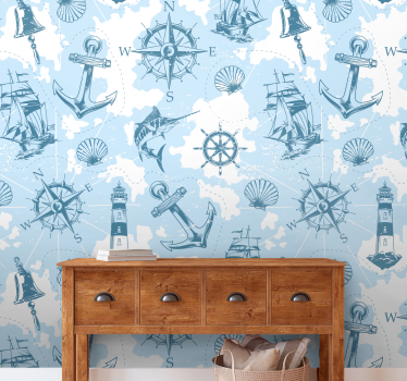 Marine adventure elements stenske poslikave - TenStickers