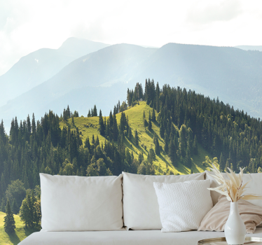 Mountain forest scene stenske poslikave - TenStickers