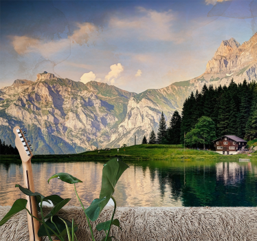Mountain lake getaway stenske poslikave - TenStickers