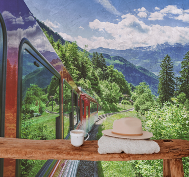 Mountain railway journey stenske poslikave - TenStickers