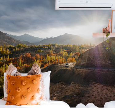 Mountainous autumn scene stenske poslikave - TenStickers