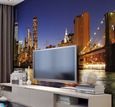 New york manhattan ob zori obrisan stenski zidni fototapeta - TenStickers