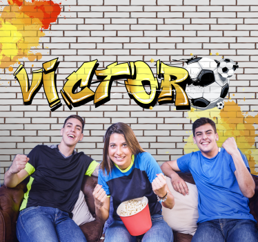 Nogometni grafiti personalizirana stenska stena - TenStickers