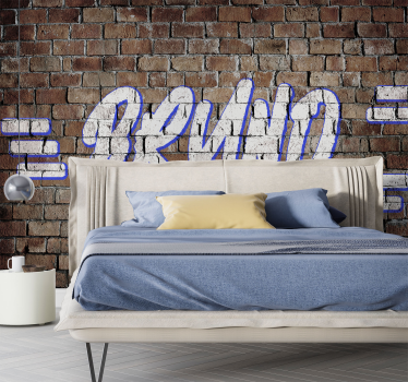 Opečni grafit z imenom Fototapeta za najstniško sobo - TenStickers