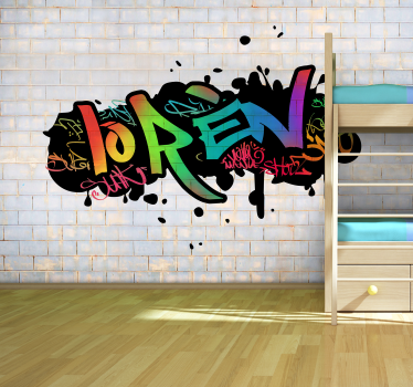 Personalizirano barvno ime grafiti mestni umetniški stenski mural - TenStickers