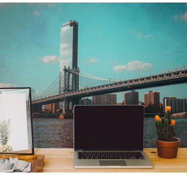 Perspektiva brooklynskega mostu Fototapeta New York - TenStickers