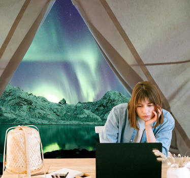 Pogled na auroro borealis Stenske poslikave - TenStickers