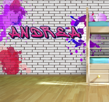 Roza ime Fototapete s graffiti motivi - TenStickers
