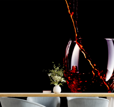 Rdeče vino, polnjenje stekla 3d stenske tapeta - TenStickers