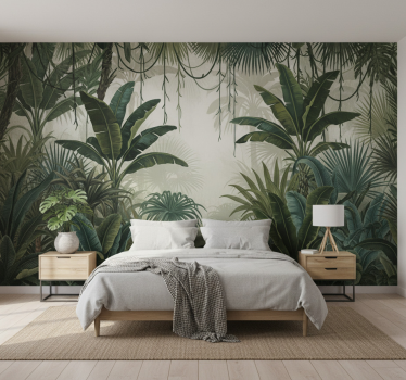 Retro jungle retreat fototapeta gozd - TenStickers