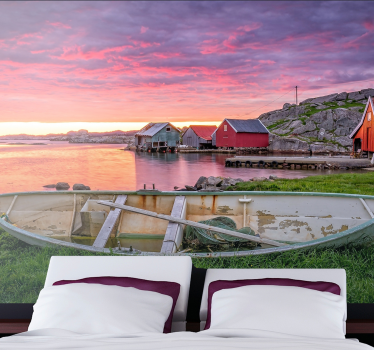 Scenic coastal village stenske poslikave - TenStickers