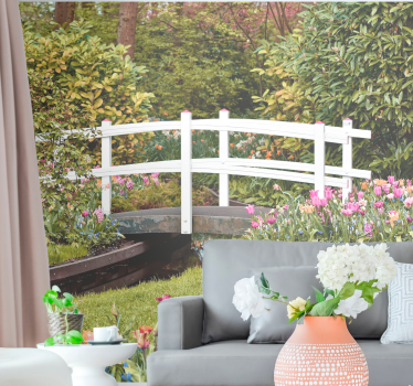 Serene garden bridge stenske poslikave - TenStickers