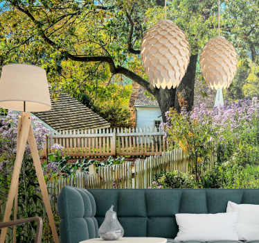 Serene garden view stenske poslikave - TenStickers