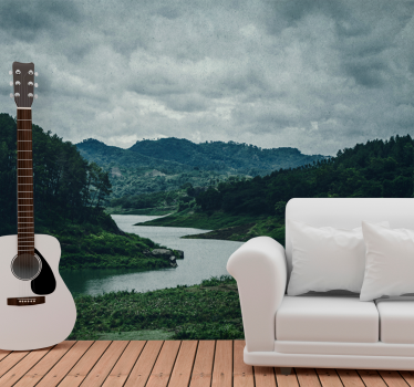 Serene waterway landscape stenske poslikave - TenStickers