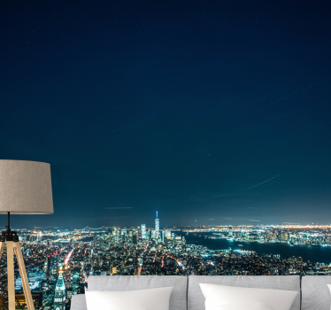 Skyline night view fototapeta new york - TenStickers