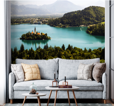 Slovensko jezero estetska fotografija krajinske fototapeta - TenStickers