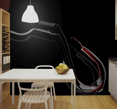 Steklenica za točenje vina 3d fototapeta tapeta - TenStickers