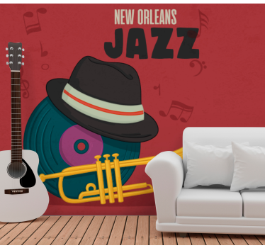 Stenski poslikava jazz glasbe new orleans - TenStickers