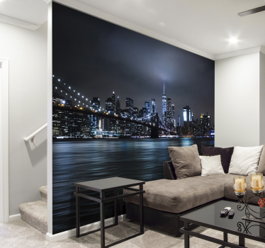 Stenski zidni fototapeta z nočno skorjo new york - TenStickers