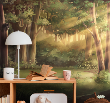 Sunny woodland landscape fototapete narava - TenStickers