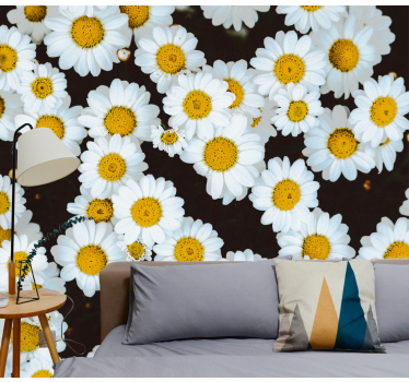 tapeta roza marjetice - TenStickers