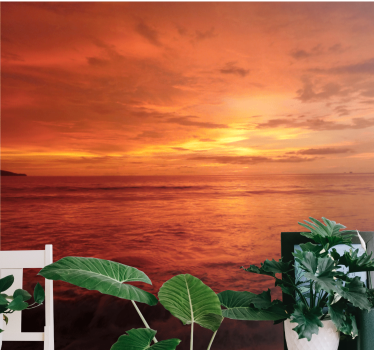 Twilight sea vista fototapeta z gorami - TenStickers