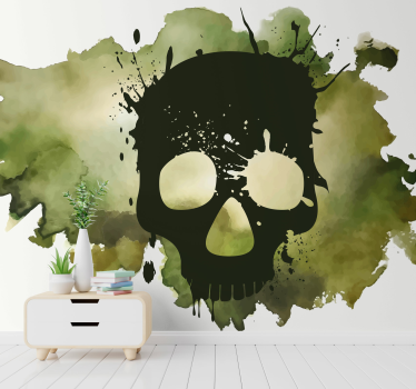 Umetniški pljusk lobanje Fototapete s graffiti motivi - TenStickers