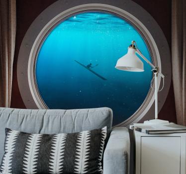 Underwater kayaking scene fototapete z morjem - TenStickers