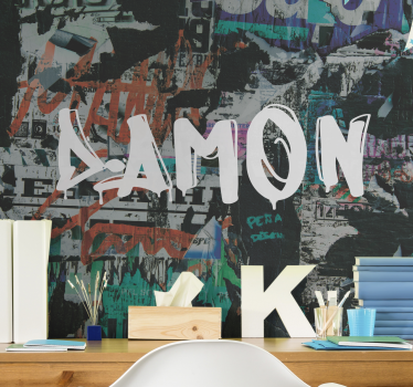 Urbana šablonska umetnost Fototapete s graffiti motivi - TenStickers