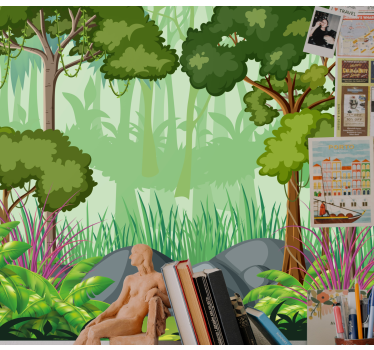 Vibrant foliage landscape tapeta džungle - TenStickers